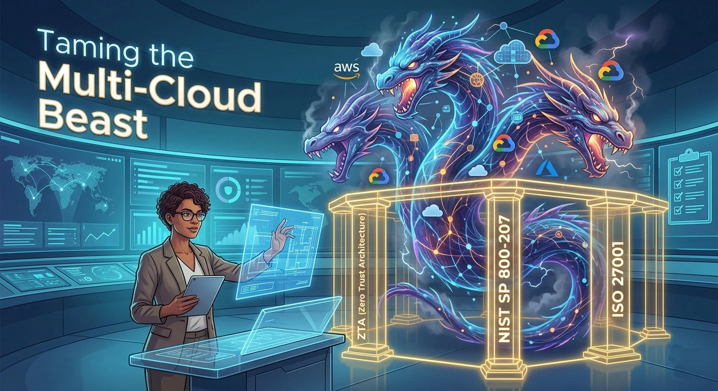 Taming the Multi-Cloud Beast: Architecting Security by Aligning ZTA, NIST, and ISO 27001