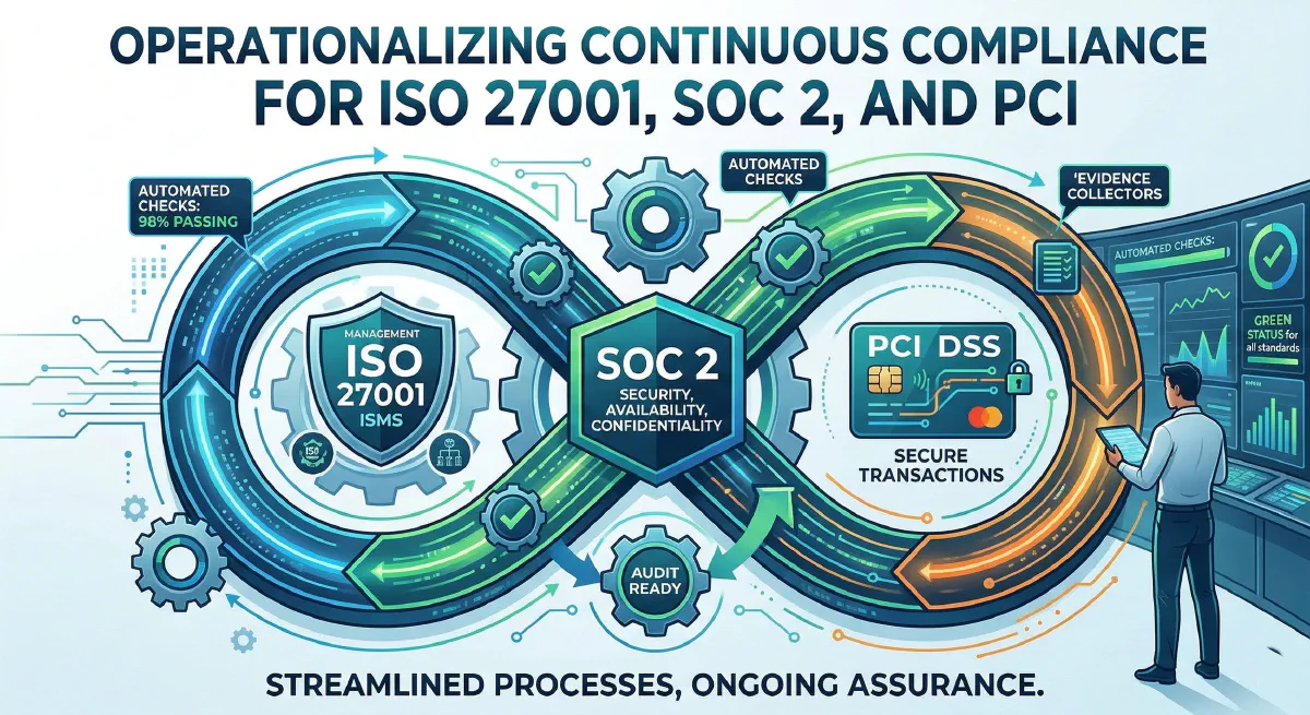 Operationalizing Continuous Compliance for ISO 27001, SOC 2, and PCI