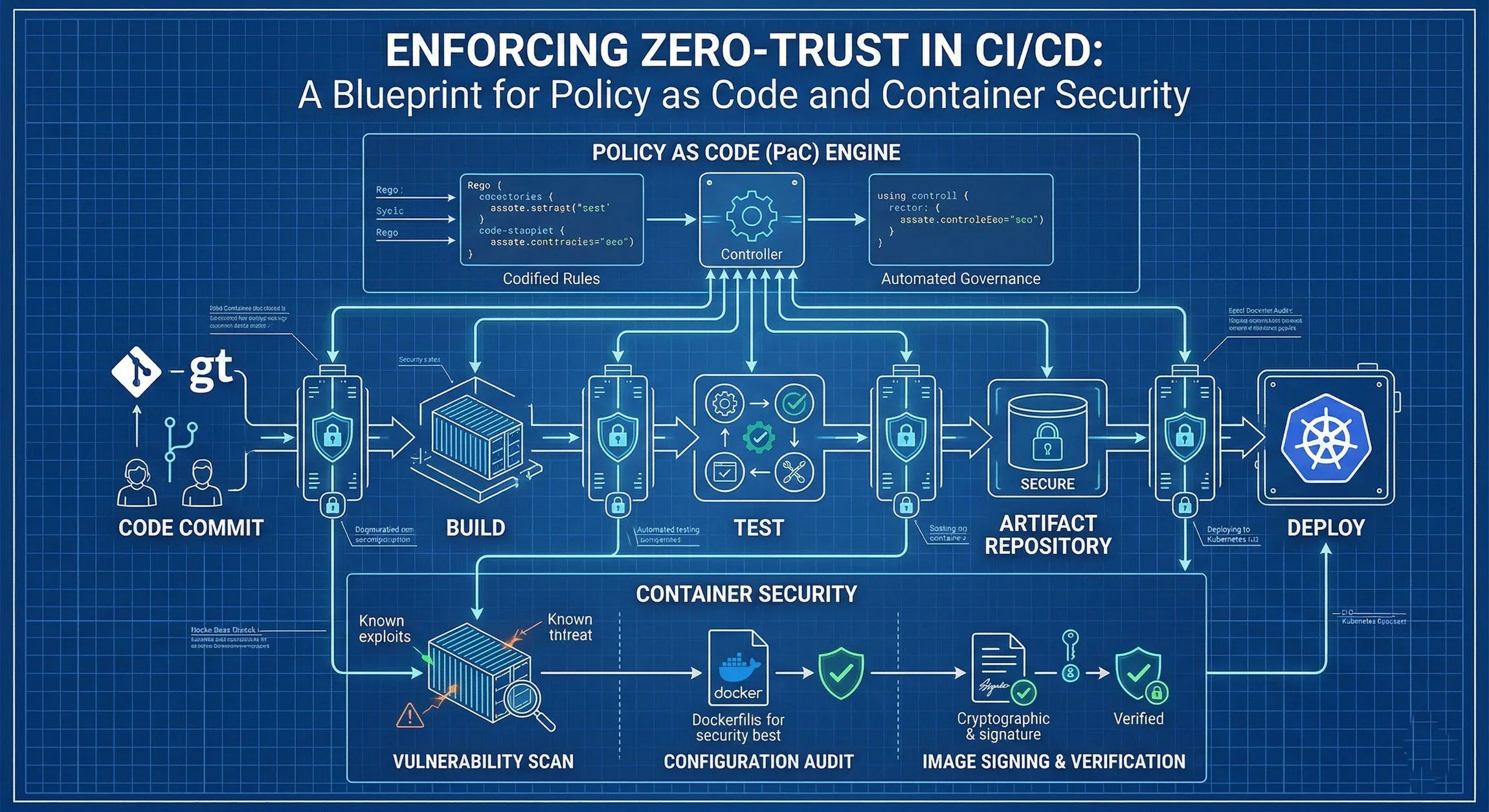 Enforcing Zero-Trust in CI/CD: A Blueprint for Policy as Code and Container Security