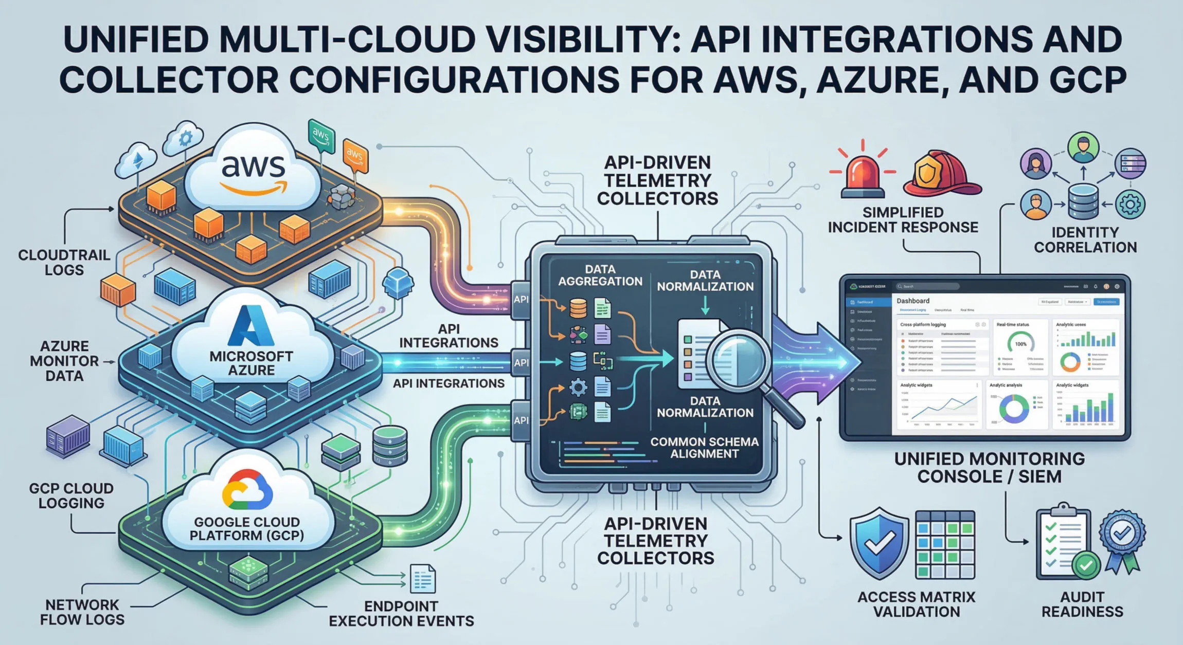 Unified Multi-Cloud Visibility: API Integrations and Collector Configurations for AWS, Azure, and GCP